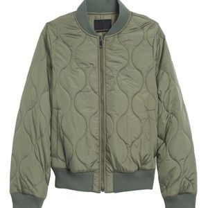 Water-Resistant Quilted Bomber Jacket